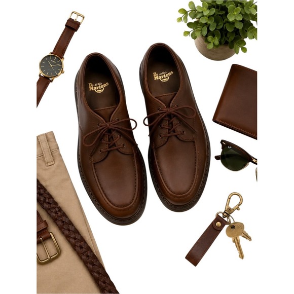 Dr. Martens Other - Dr Martens Brown Leather Moc Toe Oxford Shoes Men's 11 Lace Up AirWair Classic